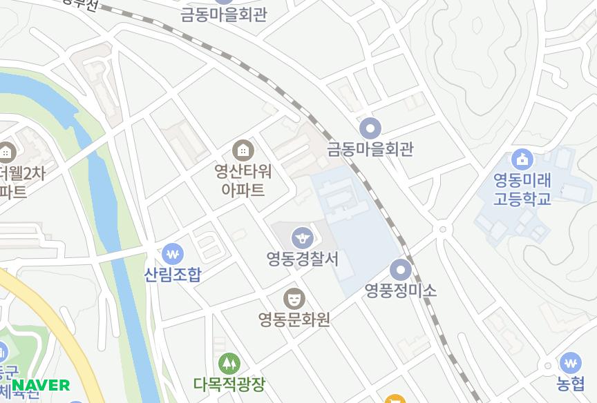 충청북도 영동군 영동읍 계산리 크리스탈타워 위치·실거래 시세 지도