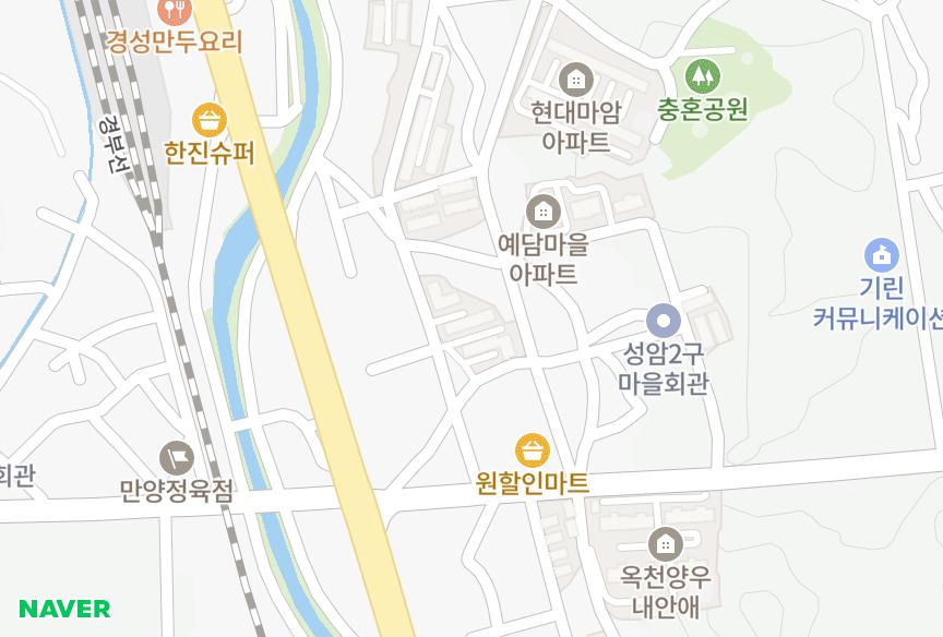 충청북도 옥천군 옥천읍 마암리 경동 위치·실거래 시세 지도