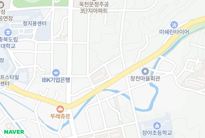 충청북도 옥천군 옥천읍 장야리 그린 위치·실거래 시세 지도