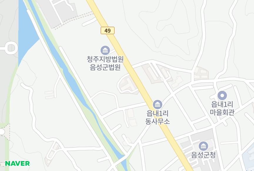 충청북도 음성군 음성읍 읍내리 무지개 위치·실거래 시세 지도
