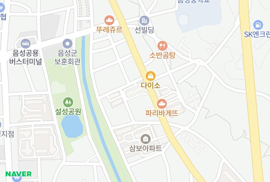 충청북도 음성군 음성읍 읍내리 태영 위치·실거래 시세 지도