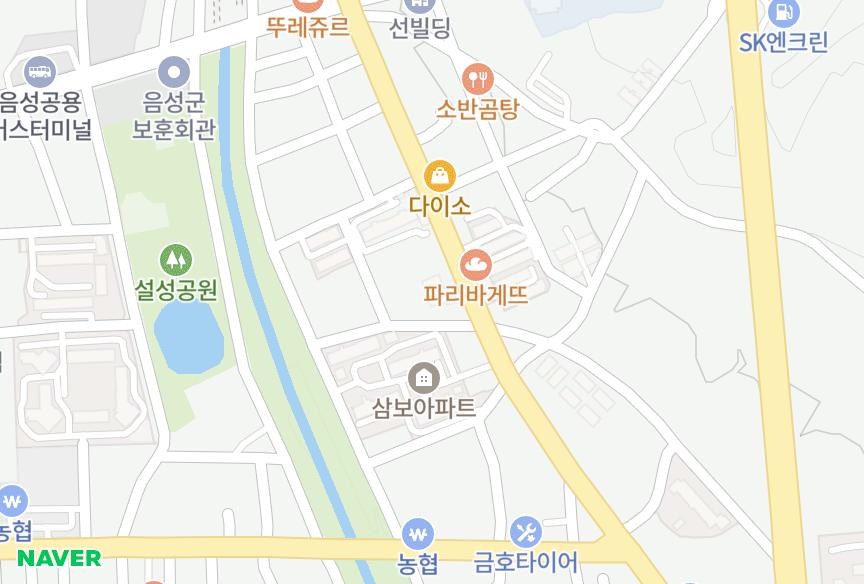 충청북도 음성군 음성읍 읍내리 아우룸 위치·실거래 시세 지도