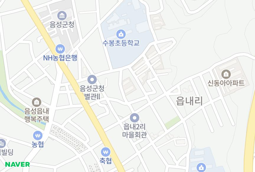 충청북도 음성군 음성읍 읍내리 풍산가,나동 위치·실거래 시세 지도