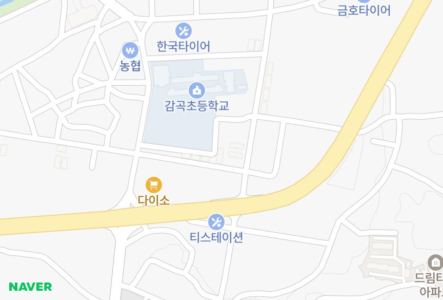 충청북도 음성군 감곡면 오향리 대신 위치·실거래 시세 지도