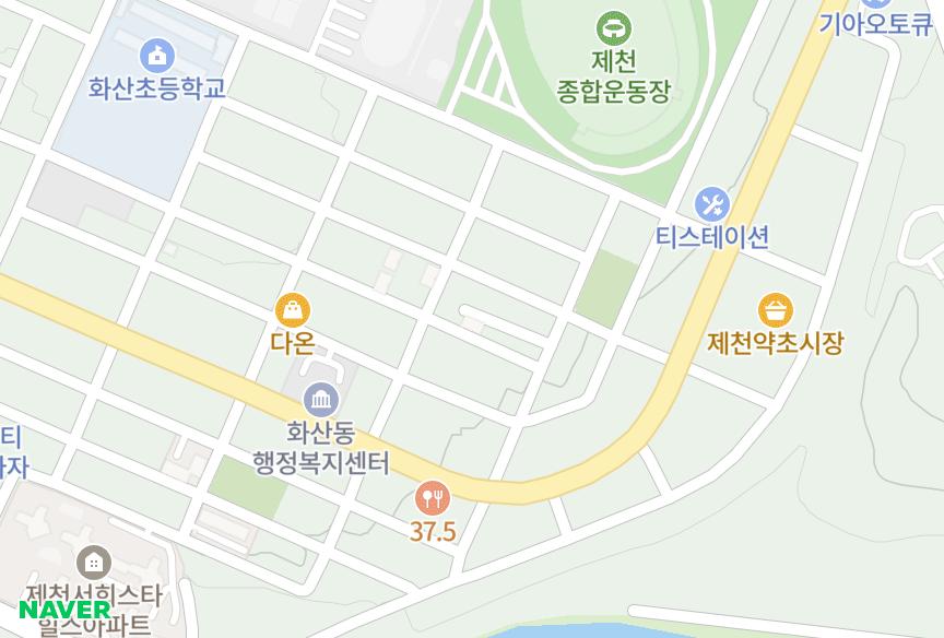 충청북도 제천시 화산동 이화맨션 위치·실거래 시세 지도