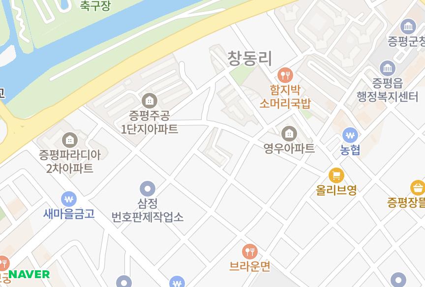 충청북도 증평군 증평읍 창동리 창동개나리어울림센터행복주택 위치·실거래 시세 지도