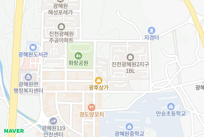 충청북도 진천군 광혜원면 광혜원리 아담산호 위치·실거래 시세 지도
