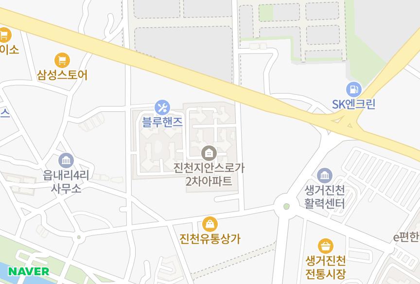 충청북도 진천군 진천읍 성석리 진천지안스로가2차 위치·실거래 시세 지도