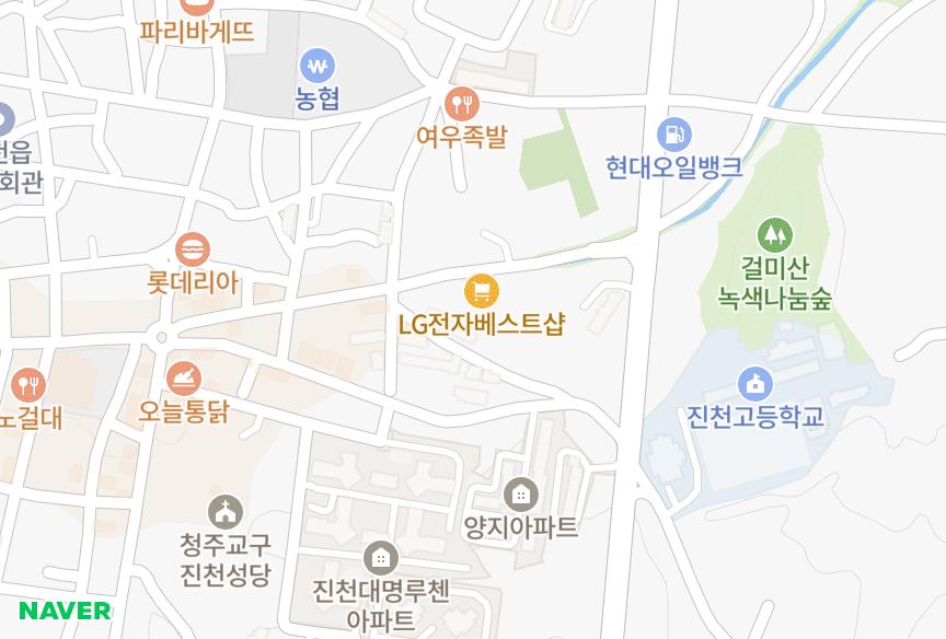충청북도 진천군 진천읍 교성리 정암 위치·실거래 시세 지도
