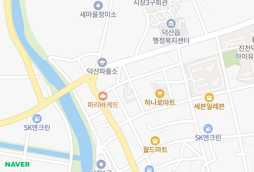 충청북도 진천군 덕산읍 용몽리 아담1차가동 위치·실거래 시세 지도