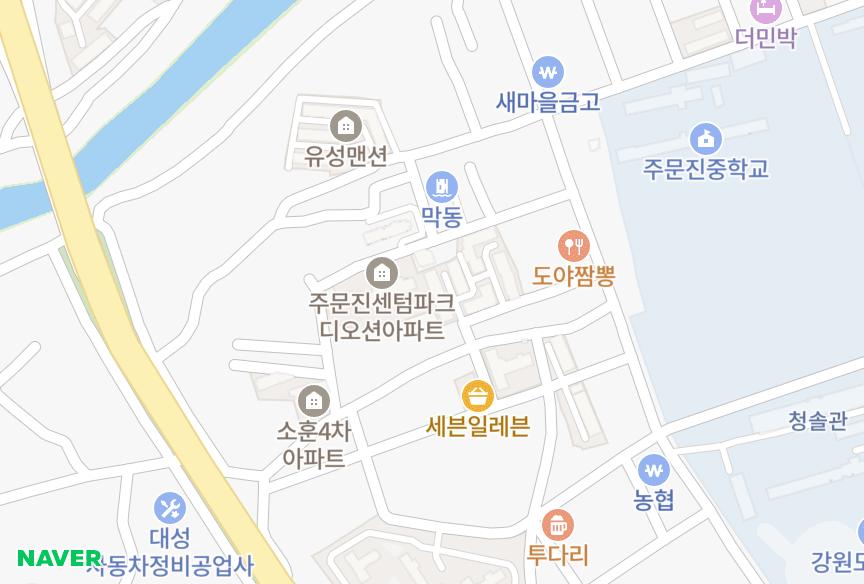 강원특별자치도 강릉시 주문진읍 교항리 소훈1차 위치·실거래 시세 지도