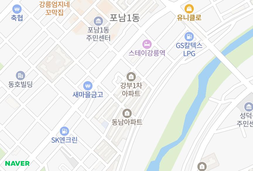 강원특별자치도 강릉시 포남동 강부1차 위치·실거래 시세 지도