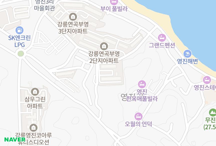 강원특별자치도 강릉시 연곡면 영진리 영진부영1차 위치·실거래 시세 지도