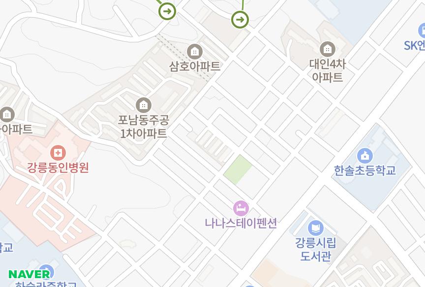 강원특별자치도 강릉시 포남동 백조 위치·실거래 시세 지도