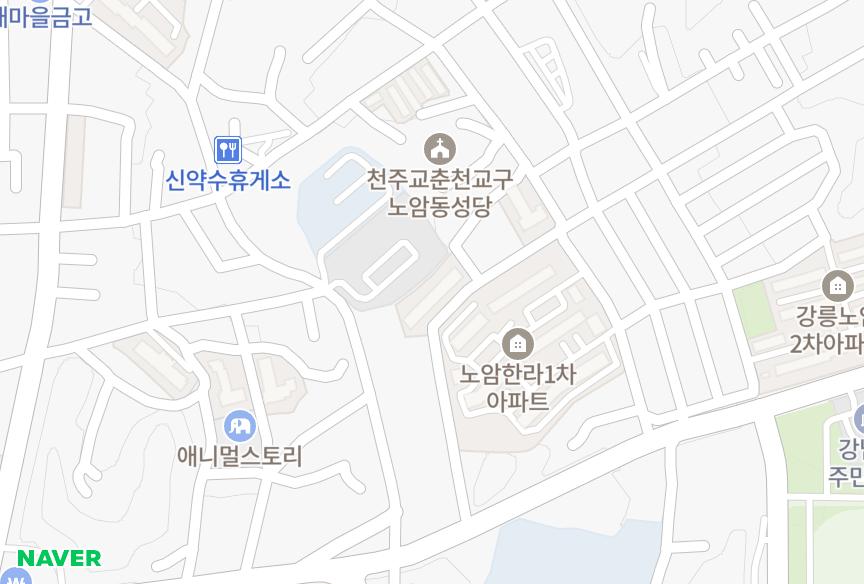 강원특별자치도 강릉시 노암동 노암한라2차 위치·실거래 시세 지도