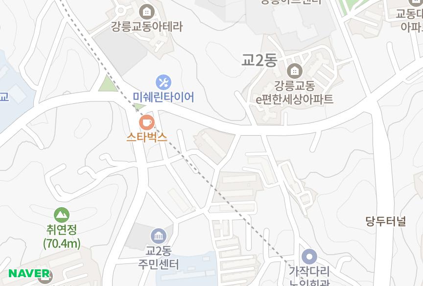 강원특별자치도 강릉시 교동 유화그린맨션 위치·실거래 시세 지도