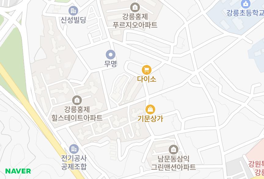 강원특별자치도 강릉시 홍제동 미성 위치·실거래 시세 지도
