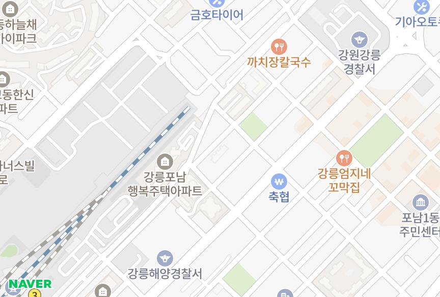 강원특별자치도 강릉시 포남동 서일 위치·실거래 시세 지도
