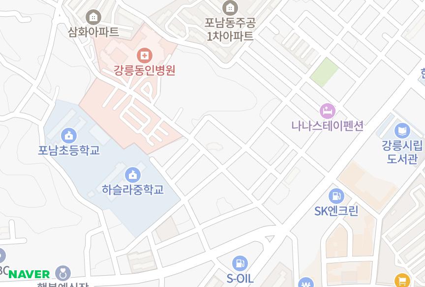 강원특별자치도 강릉시 포남동 유화 위치·실거래 시세 지도