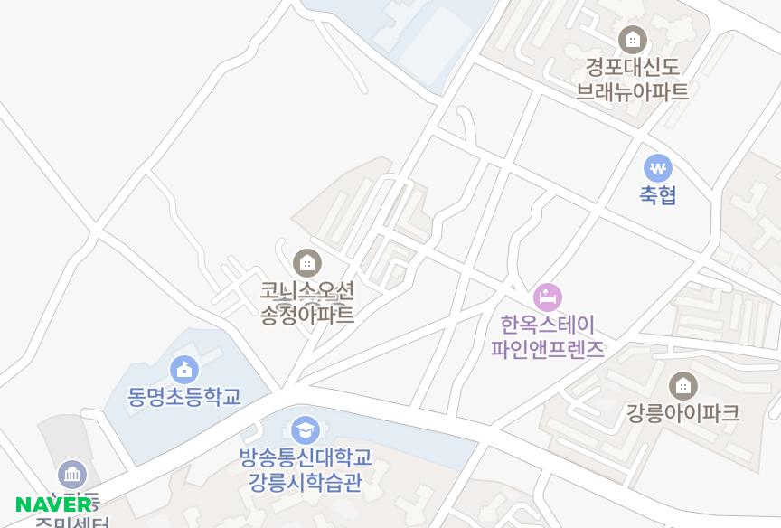 강원특별자치도 강릉시 송정동 소라임대 위치·실거래 시세 지도