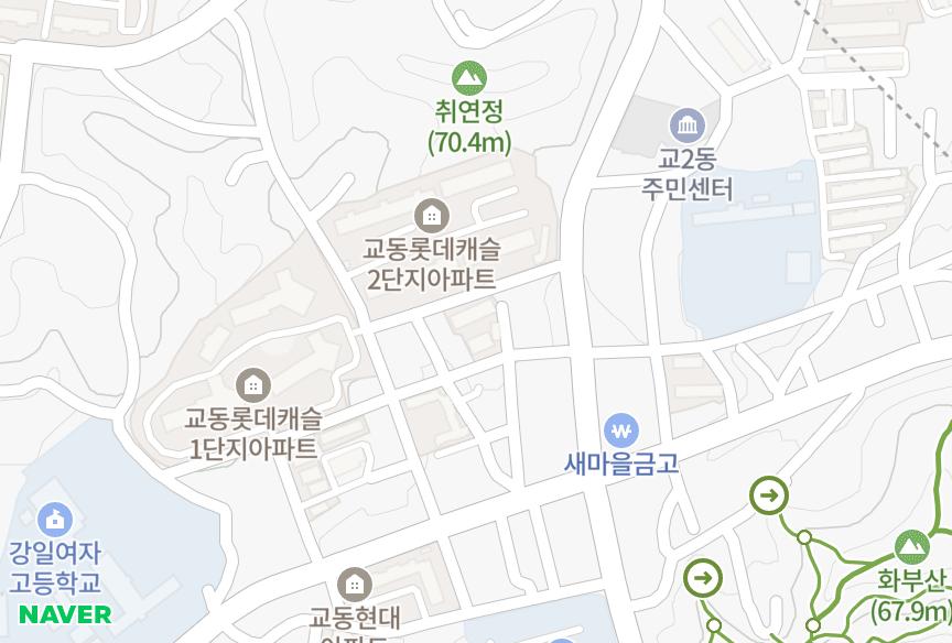 강원특별자치도 강릉시 교동 삼정맨션 위치·실거래 시세 지도