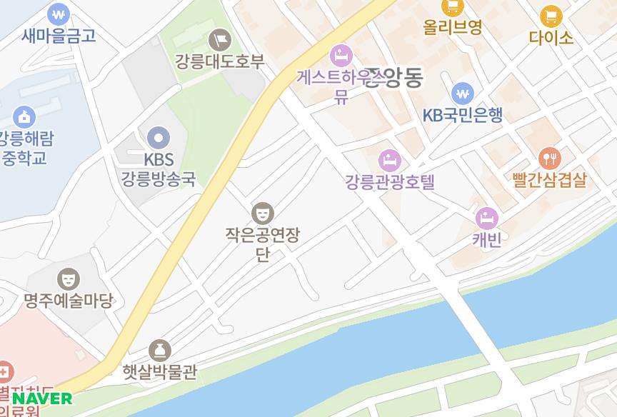강원특별자치도 강릉시 남문동 명정그린빌라 위치·실거래 시세 지도
