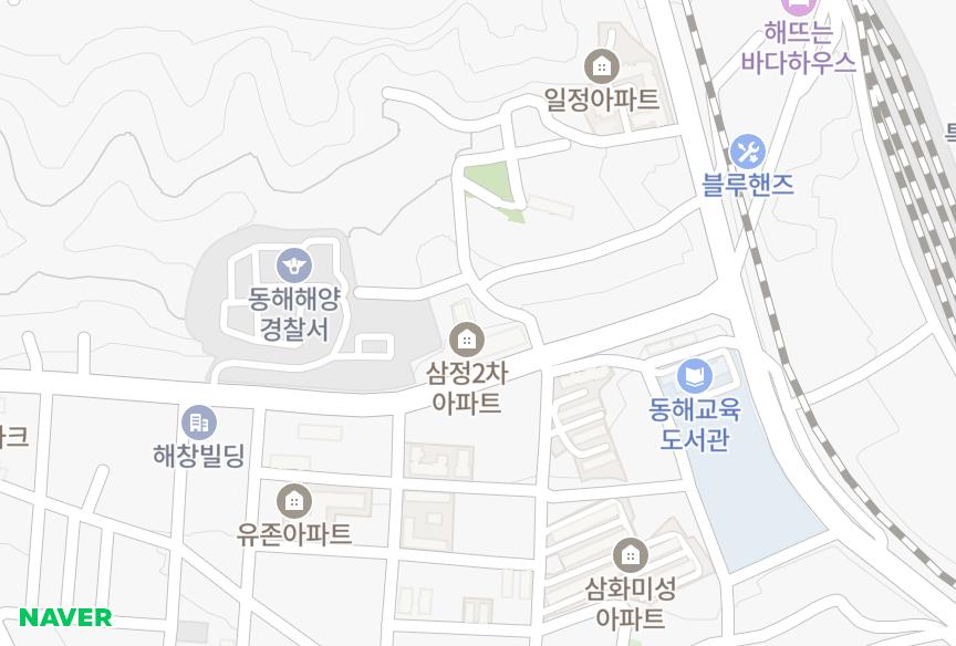 강원특별자치도 동해시 부곡동 부곡삼정상가2차 위치·실거래 시세 지도