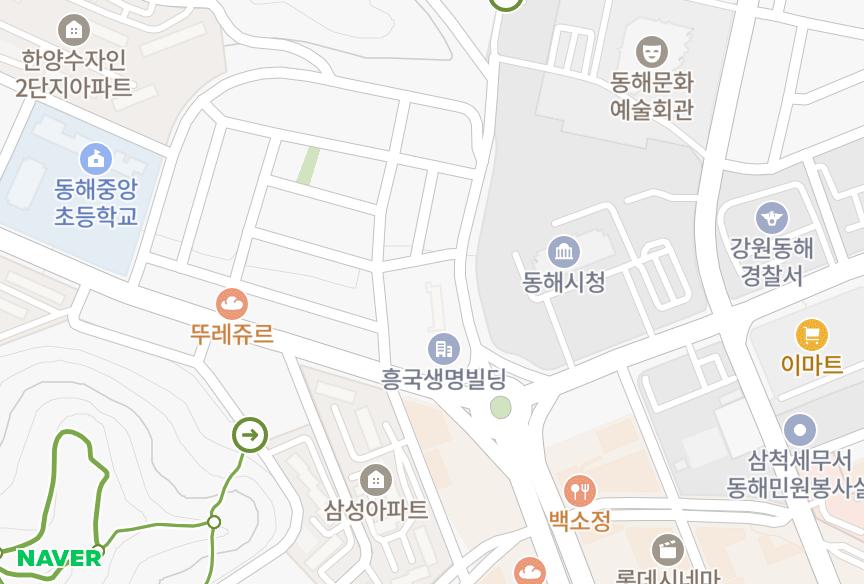 강원특별자치도 동해시 천곡동 유공타워 위치·실거래 시세 지도