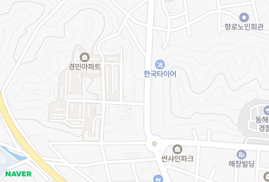 강원특별자치도 동해시 발한동 대원 위치·실거래 시세 지도