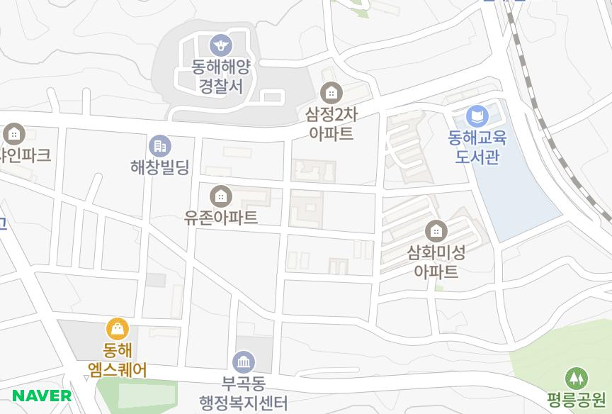 강원특별자치도 동해시 부곡동 삼정 위치·실거래 시세 지도