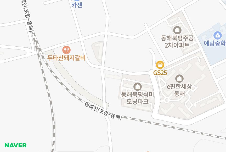 강원특별자치도 동해시 단봉동 단봉성협5차 위치·실거래 시세 지도