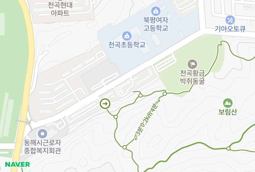 강원특별자치도 동해시 천곡동 천곡시영2차 위치·실거래 시세 지도