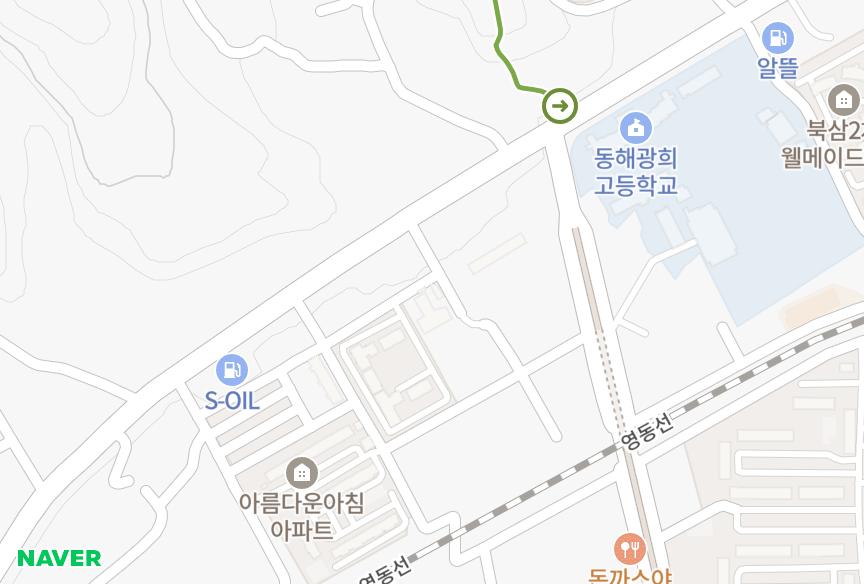 강원특별자치도 동해시 쇄운동 보배 위치·실거래 시세 지도