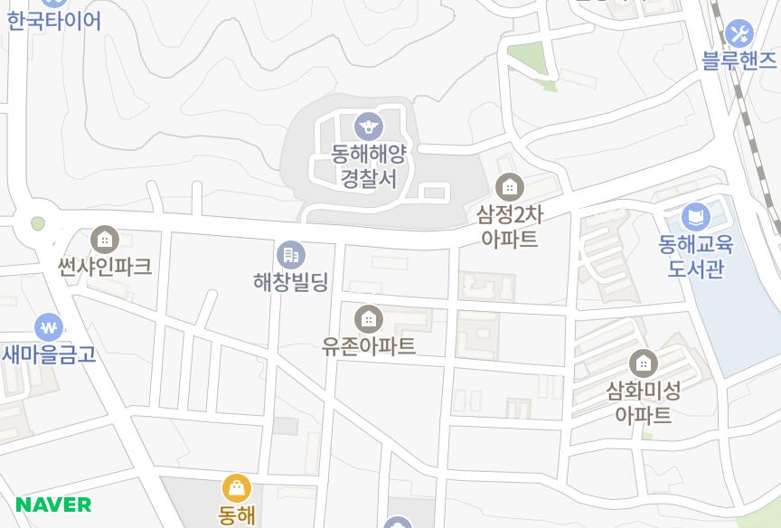 강원특별자치도 동해시 부곡동 부곡승우4차 위치·실거래 시세 지도