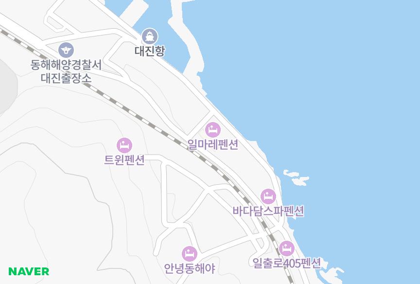 강원특별자치도 동해시 대진동 화목썬빌리지 위치·실거래 시세 지도