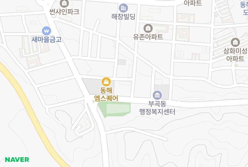강원특별자치도 동해시 부곡동 보광무지개 위치·실거래 시세 지도