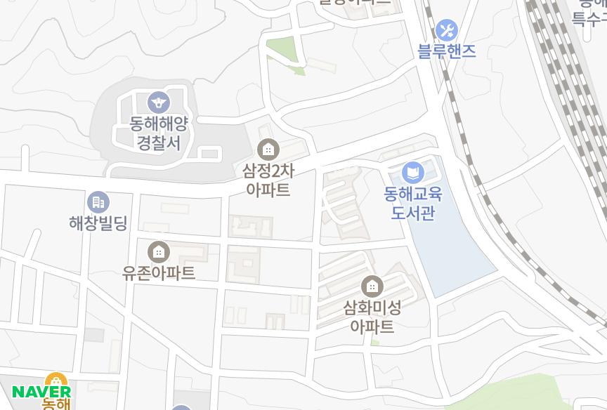 강원특별자치도 동해시 부곡동 일정골드5차 위치·실거래 시세 지도
