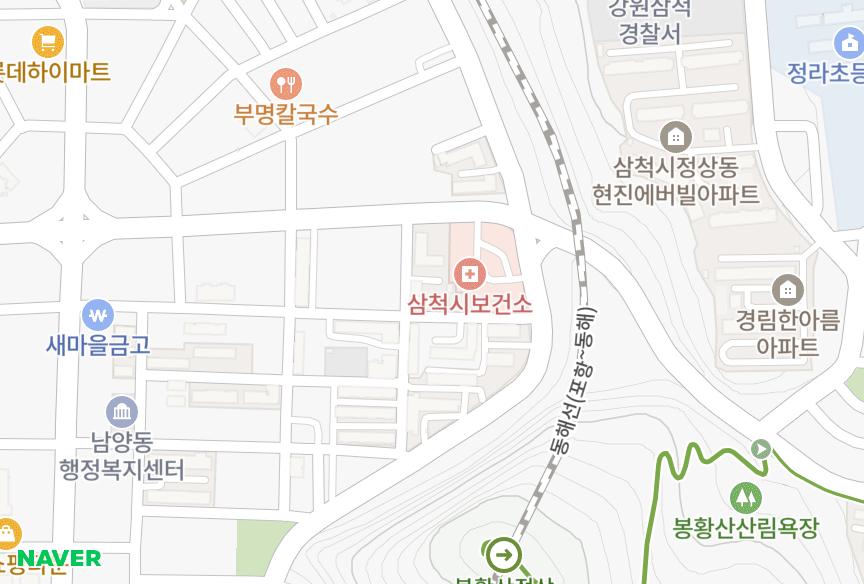 강원특별자치도 삼척시 남양동 한흥2차 위치·실거래 시세 지도