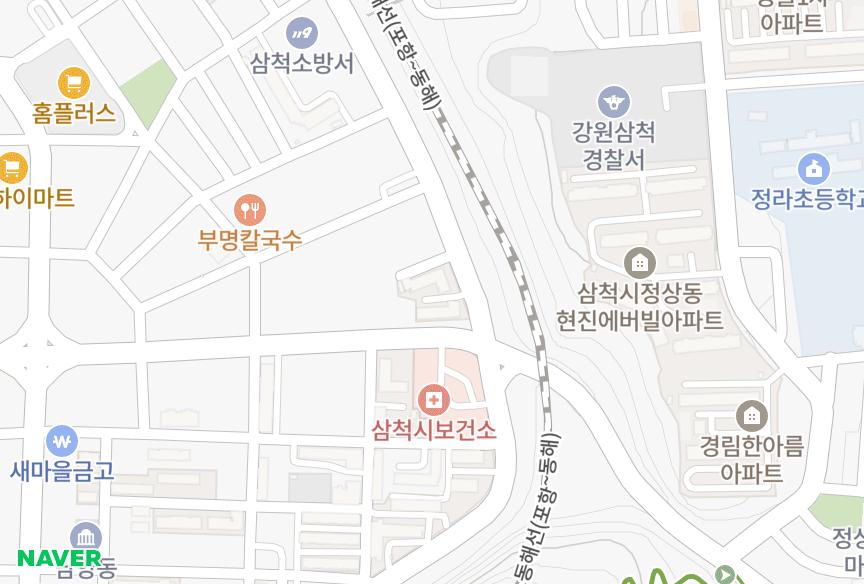 강원특별자치도 삼척시 남양동 현대 위치·실거래 시세 지도