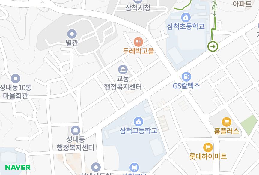 강원특별자치도 삼척시 교동 교동화2차 위치·실거래 시세 지도