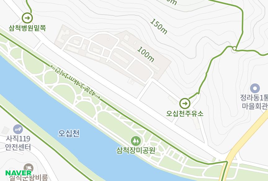 강원특별자치도 삼척시 정상동 신패밀리타운 위치·실거래 시세 지도