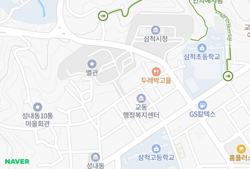 강원특별자치도 삼척시 교동 우평아트리움 위치·실거래 시세 지도