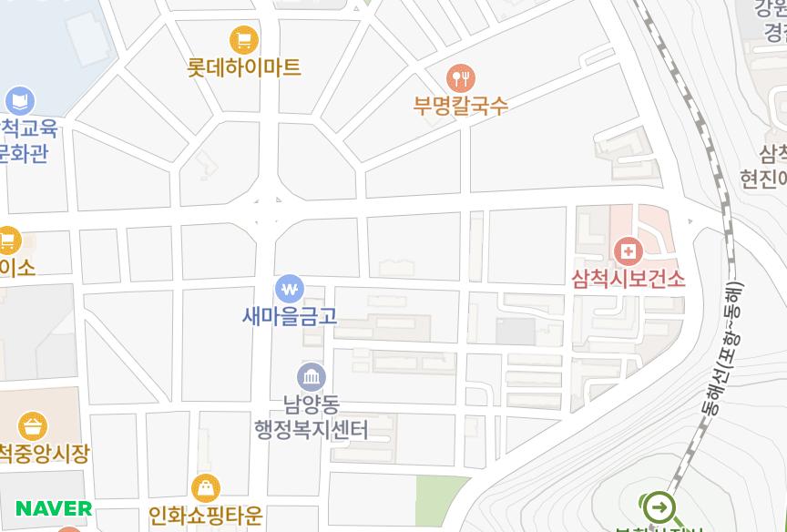 강원특별자치도 삼척시 남양동 남양선경맨션2차 위치·실거래 시세 지도