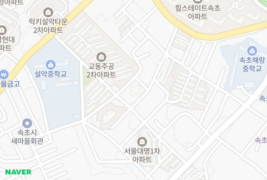 강원특별자치도 속초시 교동 속초대명1차 위치·실거래 시세 지도