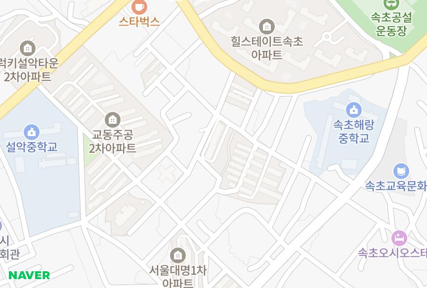 강원특별자치도 속초시 금호동 속초대명2차 위치·실거래 시세 지도