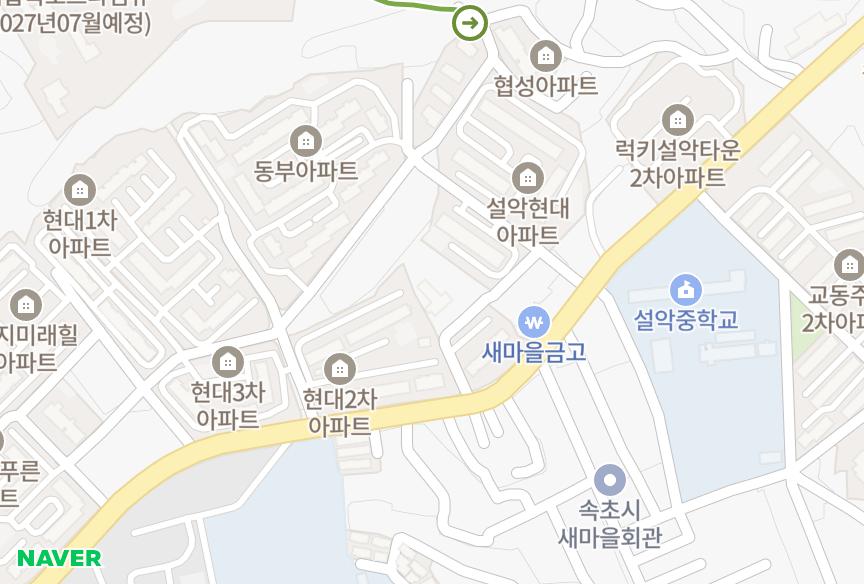 강원특별자치도 속초시 교동 계명 위치·실거래 시세 지도