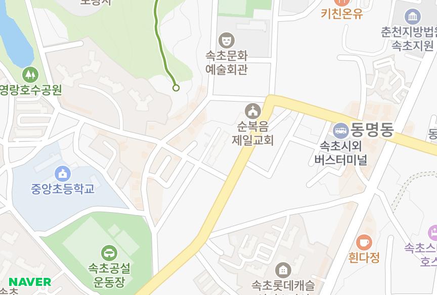 강원특별자치도 속초시 동명동 설악타워맨션 위치·실거래 시세 지도