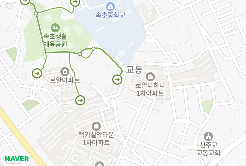 강원특별자치도 속초시 교동 로얄맨션 위치·실거래 시세 지도