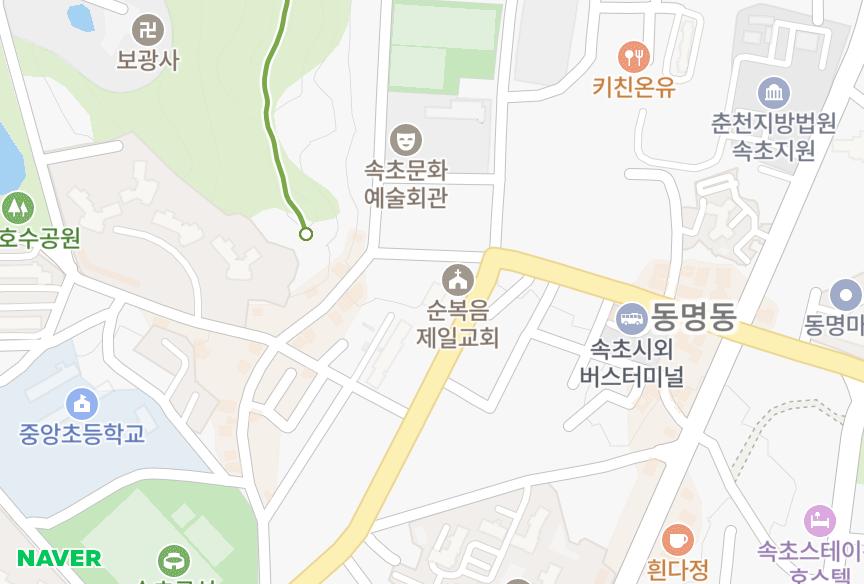 강원특별자치도 속초시 동명동 아레테영랑 위치·실거래 시세 지도