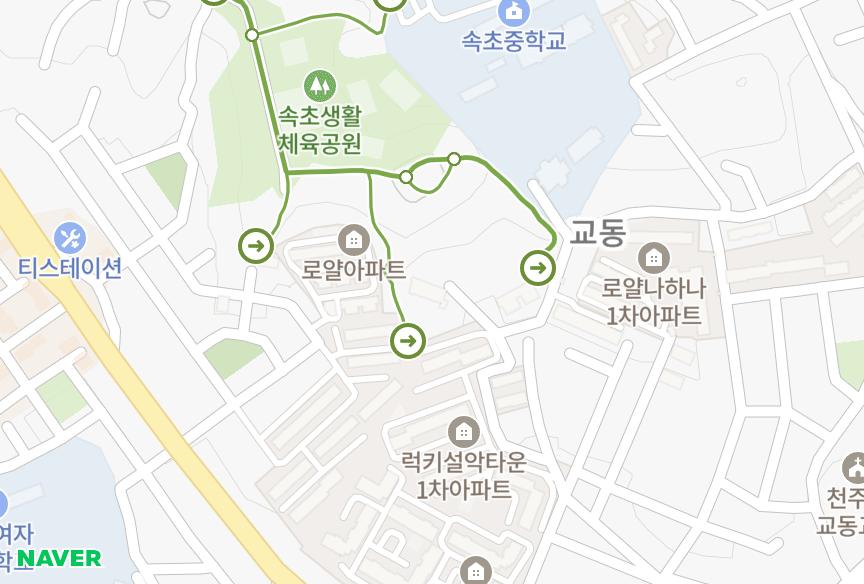 강원특별자치도 속초시 교동 프레지던트인텔빌라트 위치·실거래 시세 지도